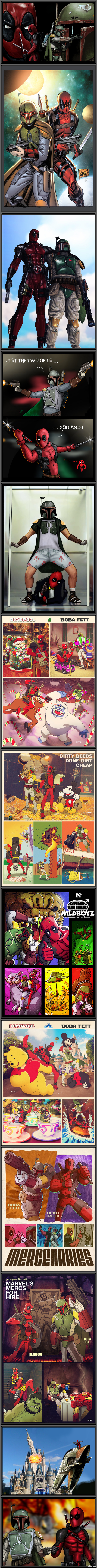 Crossover art - Deadpool &amp;amp; Boba Fett          -    .