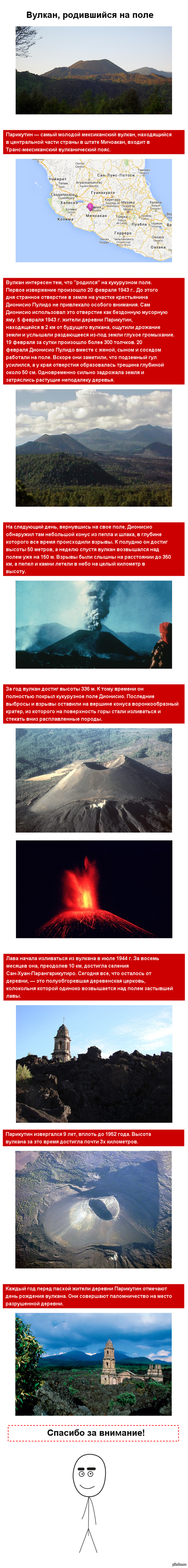 Вулкан, родившийся на кукурузном поле