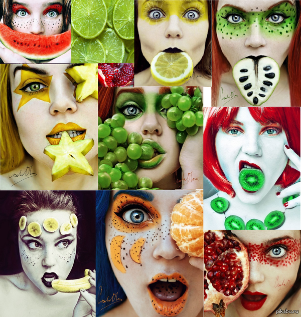 Девушки и фрукты