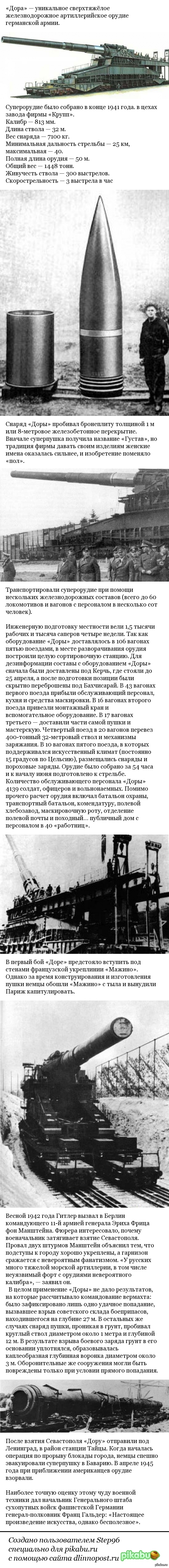 Пушка "Дора" как самое мощное и бесполезное орудие второй мировой