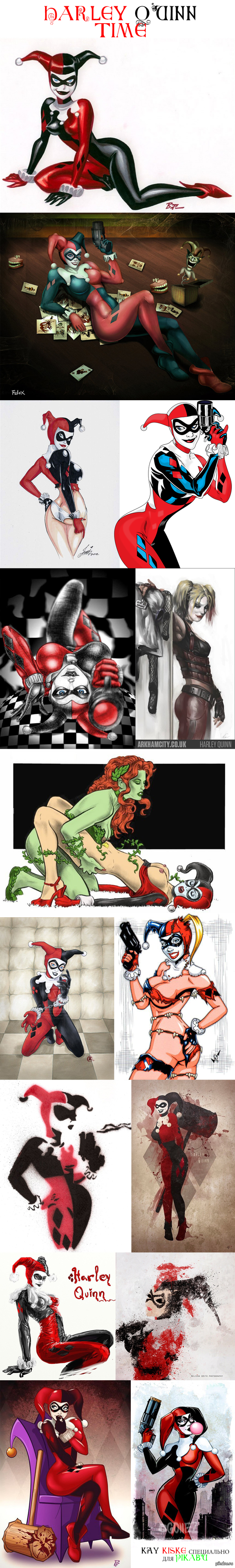 Harley Quinn time! - NSFW, Harley quinn, , , Dc comics, Art, Poison ivy, Longpost