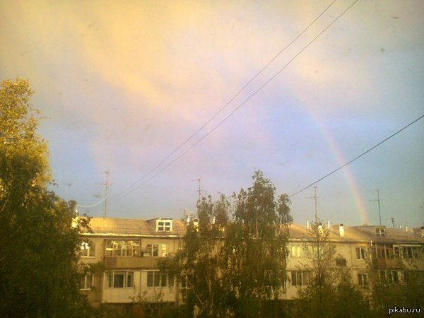 А у нас радуга! Город Кемерово, на часах было 21:19.