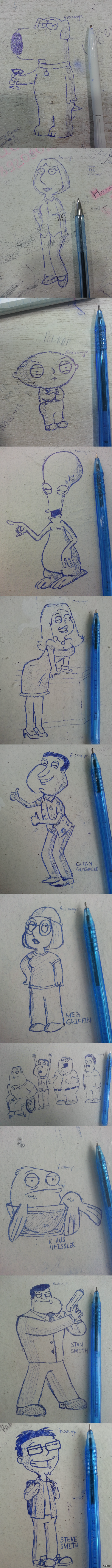 Персонажи Гриффинов и Американского папаши на парте