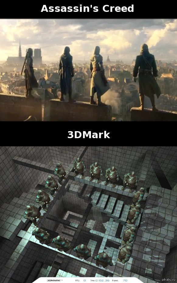 This thought haunted me for a long time. - My, Assassins creed, 3dmark, Coincidence, Slopok, Accident