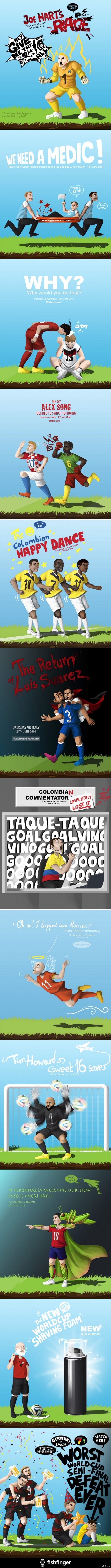 Самые ярко запомнившиеся события ЧМ 2014 в карикатурах