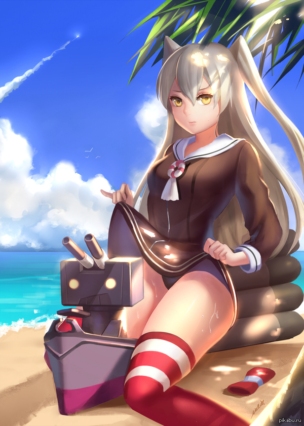 Amatsukaze - NSFW, Anime, Art, Kantai collection, 