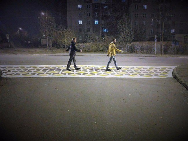 Creative pedestrian crossing painted over in Chelyabinsk - Chelyabinsk, Art, Art object, Crosswalk, walking zebra, Urbanism, Creative, Longpost