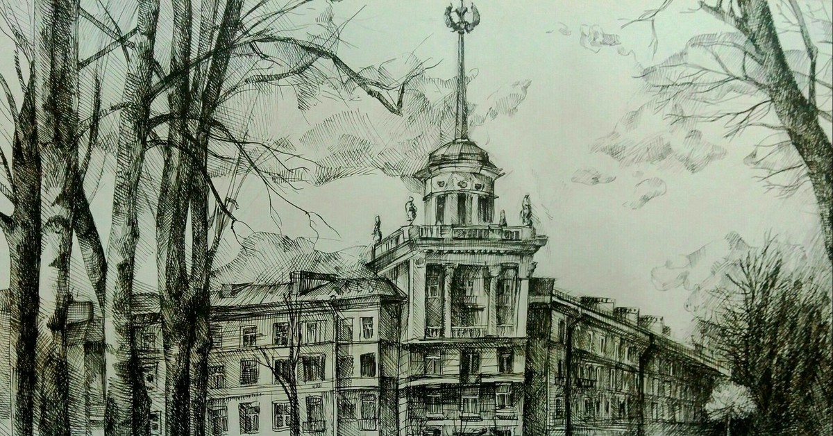 Рисунок городской архитектуры