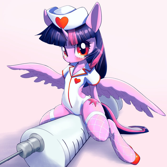 "Twilight in Nurse Costume" by conbudou My Little Pony, Twilight Sparkle, MLP Edge, MLP Suggestive