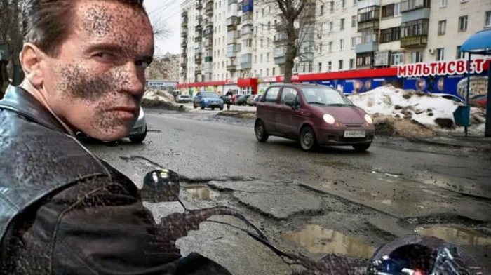 i know that feel bro - Terminator, Slush, Russian roads