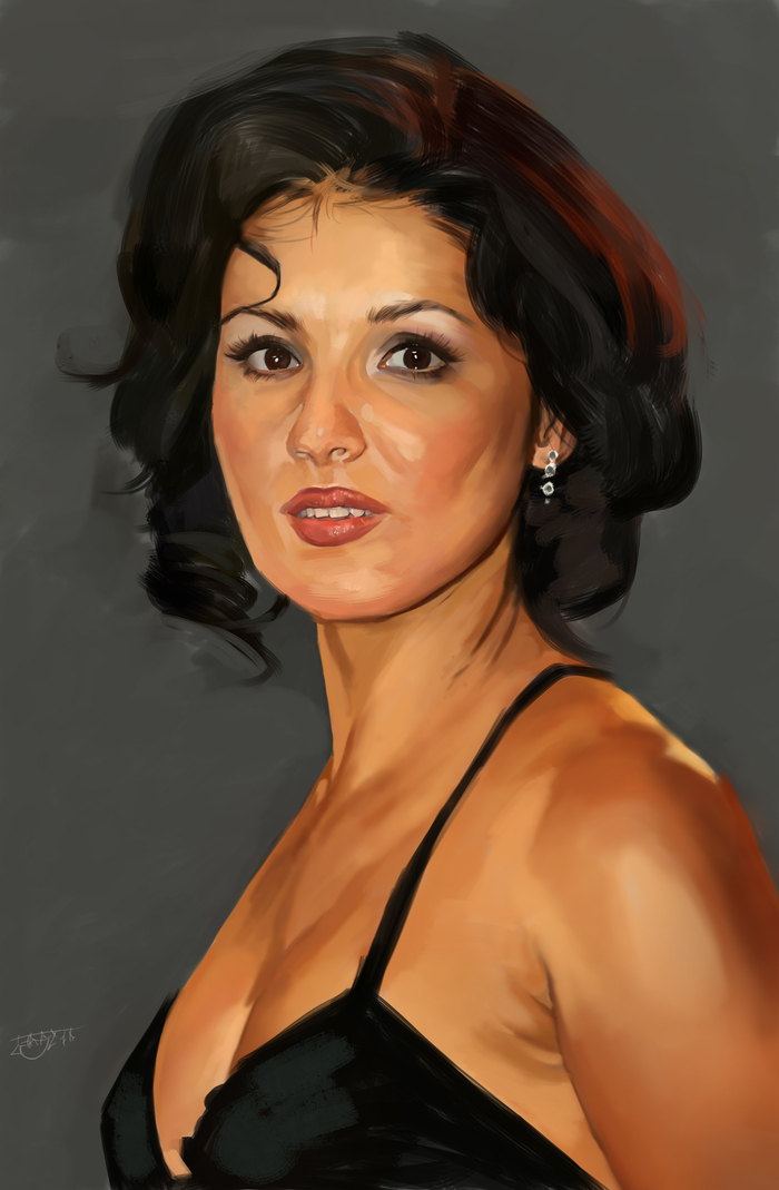 Anna Netrebko - My, Digital drawing, Creation, Art, Art, Portrait, Speed ??painting, , Anna Netrebko, Video