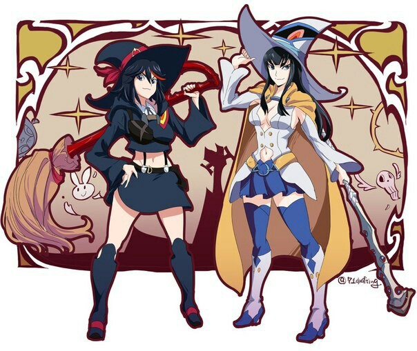 Аnime art - Аниме, Anime Art, Kill la Kill, Kiryuuin Satsuki, Matoi Ryuuko, Хэллоуин