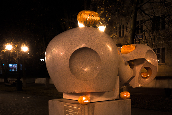 Pumpkins for Halloween in Ufimskaya alley - My, Halloween, Ufa, , Halloween pumpkin, Pumpkin, Longpost