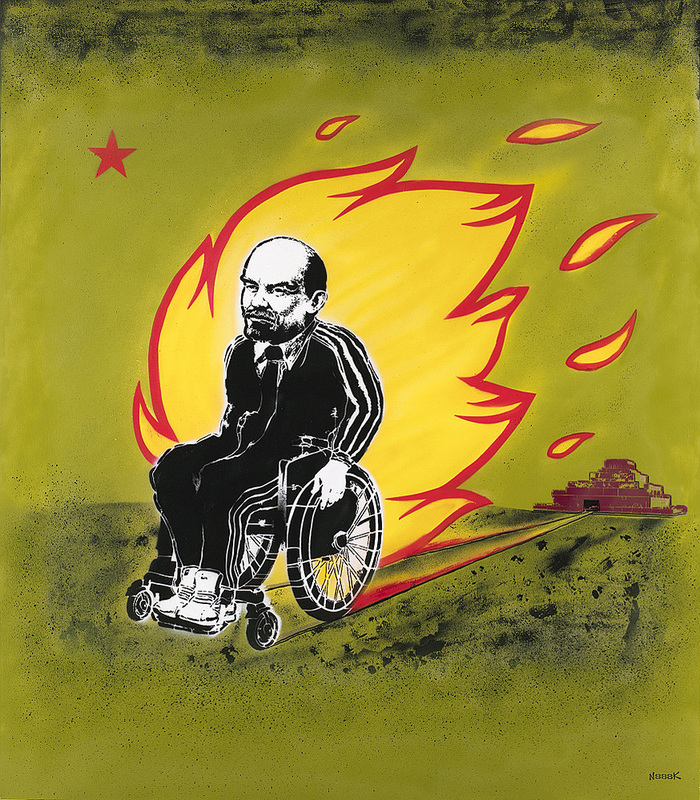Lenin burned, Lenin burned, Lenin will burn. - My, , Lenin, Painting, the USSR, Modern Art, Mausoleum, Canvas, Burns