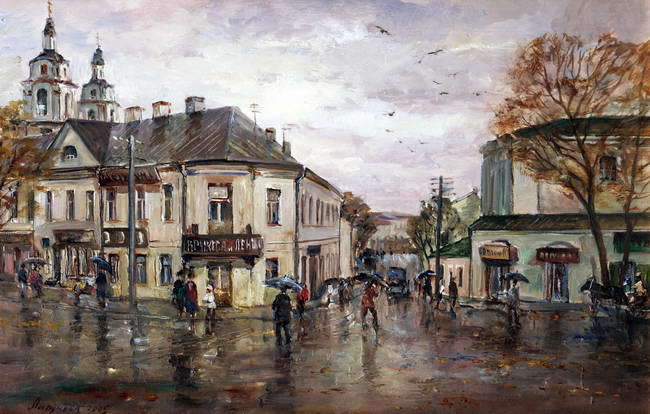 Old Minsk historical reproductions - My, Town, Minsk, Painting, Cityscapes, Longpost, Street photography