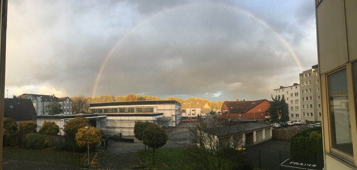 perfect rainbow - My, Rainbow, Rain, beauty of nature, View from the window, The photo