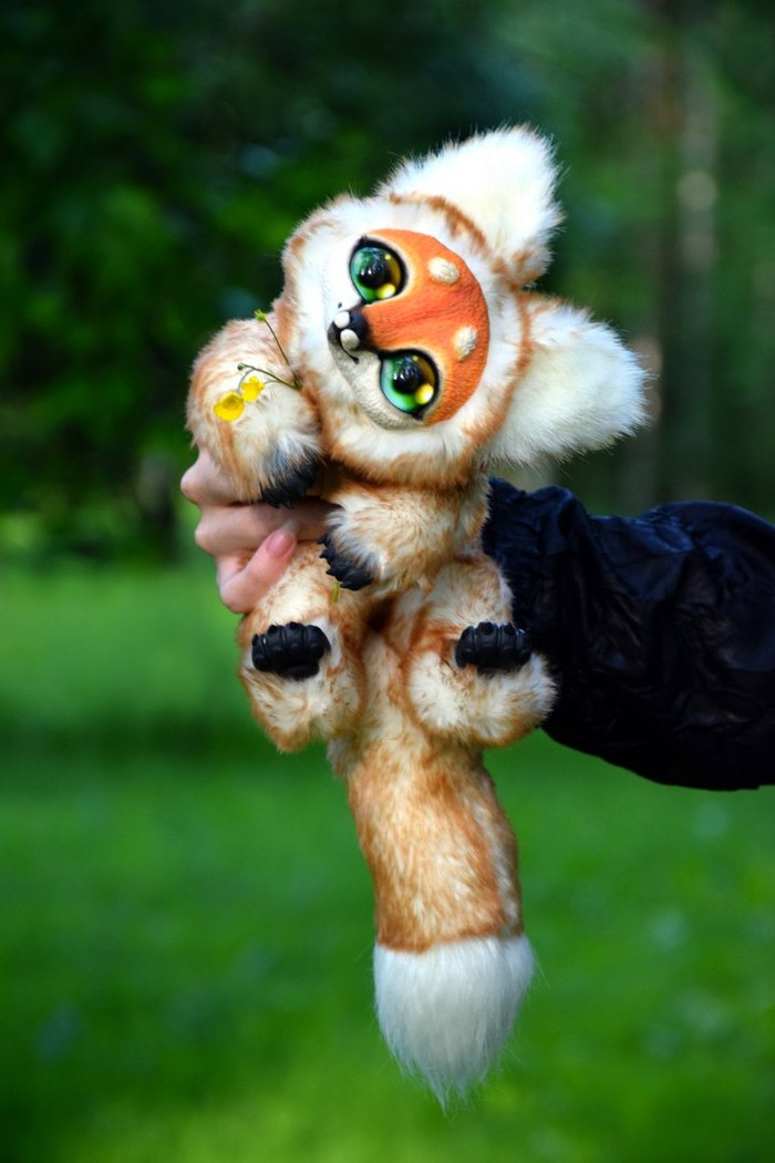 Little fox sister - My, Needlework, Handmade, Polymer clay, Handmade, Good quality, Fox, Artificial fur, Fantasy, Longpost