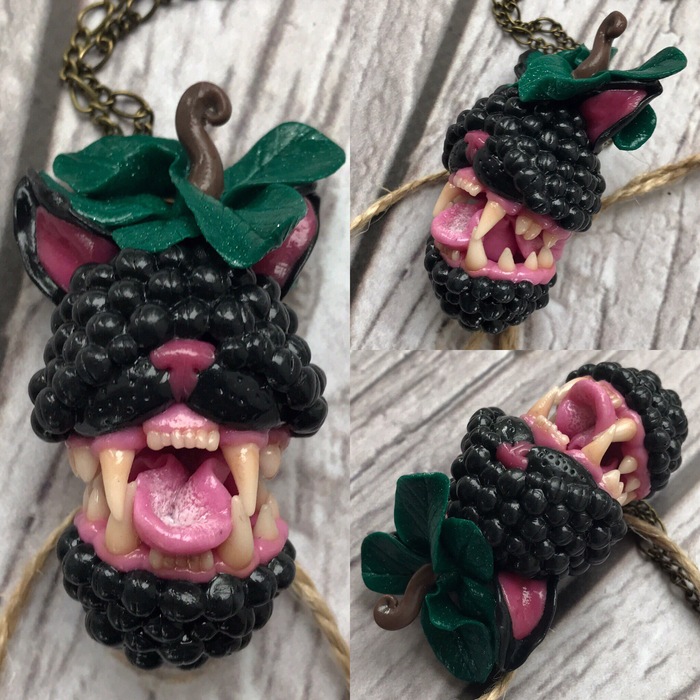 Toothy berries. - My, Needlework without process, Needlework, Polymer clay, Berries, Longpost