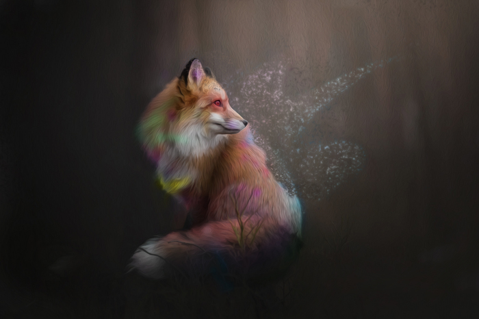 Lost FOX ART by 0l-Fox-l0 ^_^ - Лиса, DeviantArt, Мех, Рисунок, Фыр, Милота