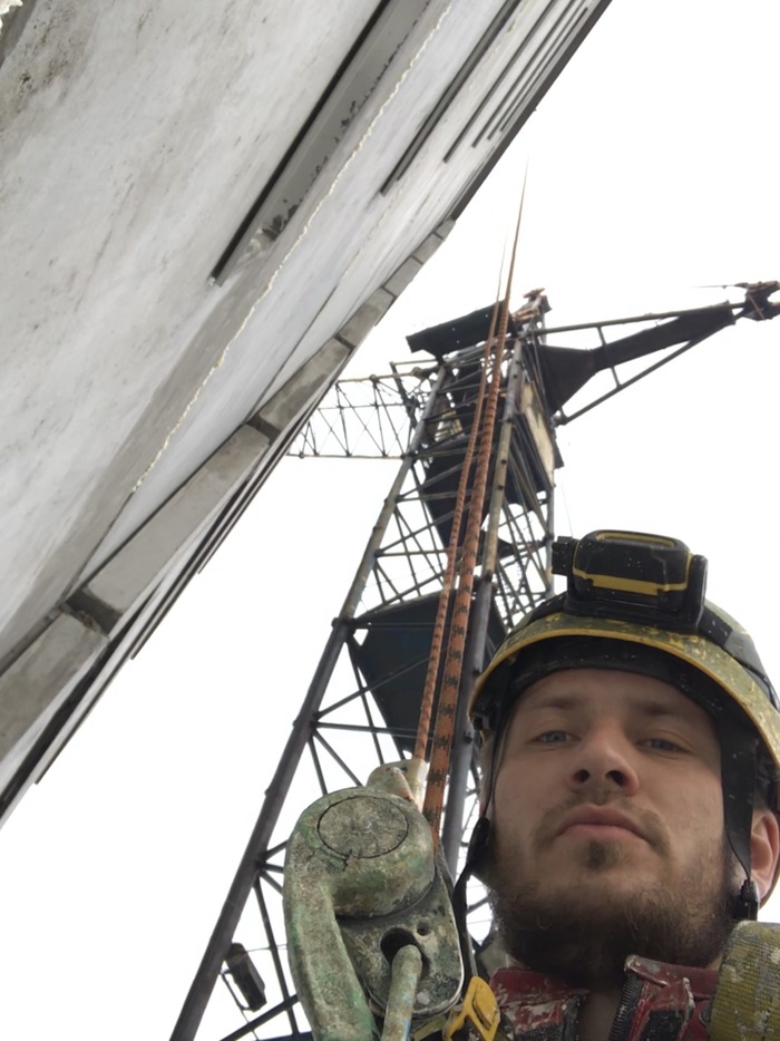 When work is high, but you can’t tell by your face) - My, Industrial alpinism, Promalp, Работа мечты, Building, Longpost