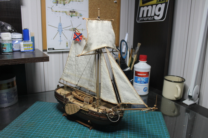 Boat Saint Gabriel of the expedition of Vitus Bering. - My, Ship, Sailboat, Prefabricated model, Stand modeling, Models, Longpost