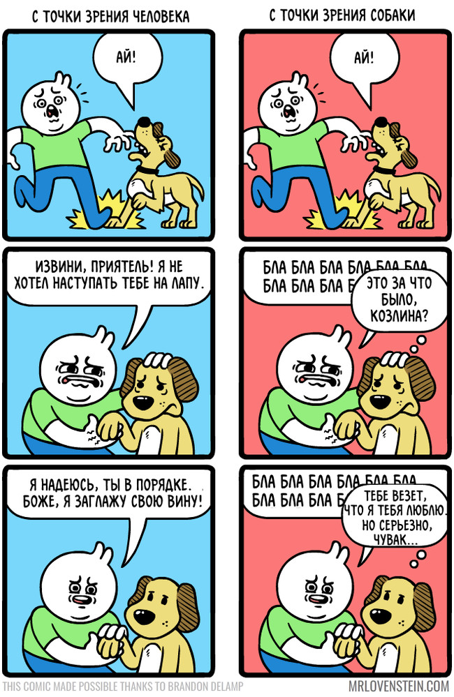 man and dog - Comics, Translated by myself, Mrlovenstein, Dog