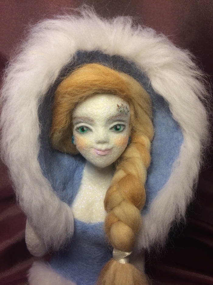 snow girl - My, Longpost, Snow Maiden, Dry felting, Girl, Hobby