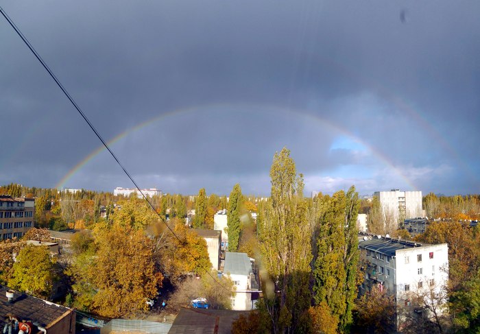 Double rainbow over Odessa - My, Odessa, Rainbow, Cheryomushki, Double Rainbow, Landscape, Town, Signs, After the rain