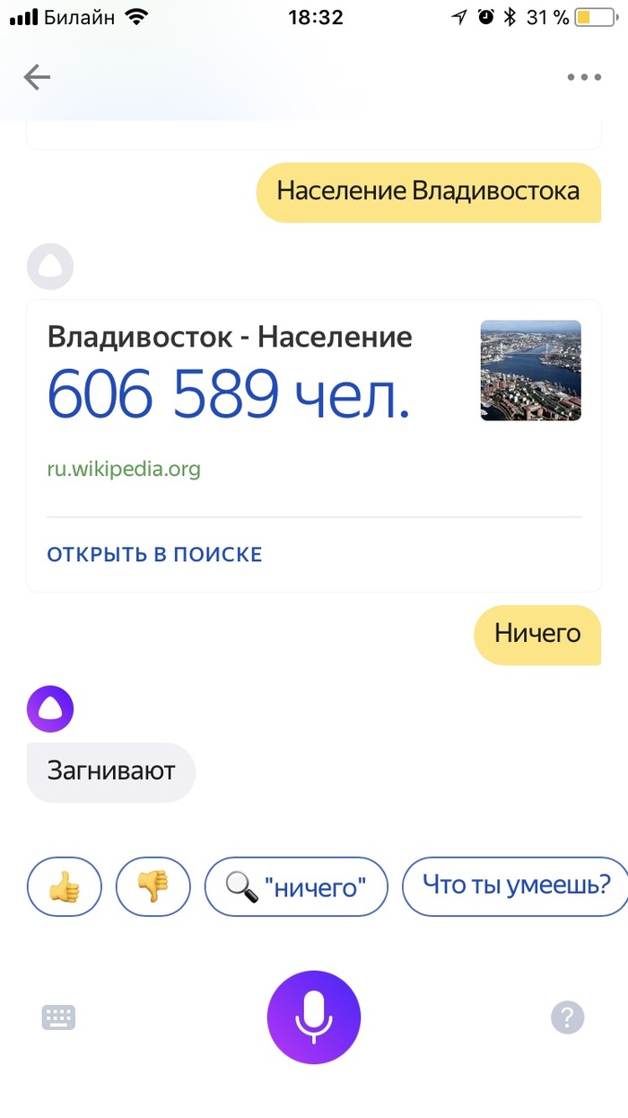 Алиса научилась опускать целый город - Моё, Владивосток, Юмор, Яндекс Алиса