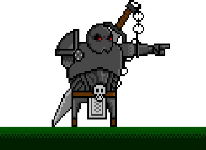 Trying yourself in pixel art. One-armed knight. - My, Pixel Art, Knight, First time, Knights
