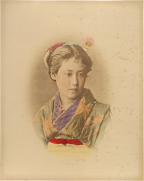 Japanese girls of the 1870s photographed by Suzuki Shinichi - Japan, Old photo, 19th century, Colorization, Longpost