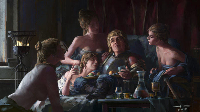 The Imp in a brothel - NSFW, Tyrion Lannister, Game of Thrones, PLIO, Art, Stanton Feng