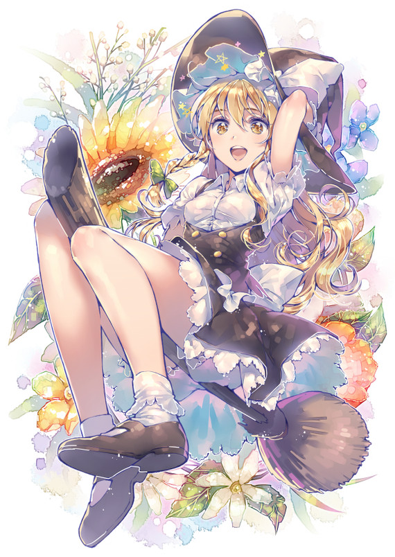 Kirisame marisa - Anime, Anime art, Touhou, Kirisame marisa, Dsmile