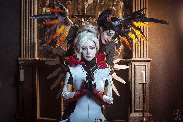 Ангел! - Мария Давыдова, Ксения Офицерова, Девушки, Косплей, Mercy, Overwatch, Длиннопост