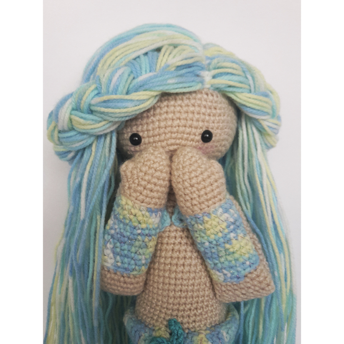 Knitted toy Mermaid in Lalylala style - My, Needlemen, Needlework without process, Mermaid, Crochet, Doll, Knitting, Longpost