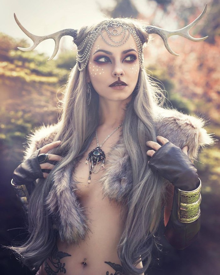 Chic - Cosplay, Girls, Myths, Beautiful girl, Nature, Horned