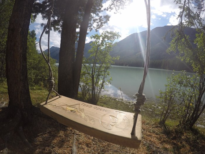 Together, the swing was made, delivered and installed on a beautiful lake in the Altai Mountains - My, Epoxy resin, CNC, Lake, Mountain Altai, Kucherlinskoye Lake, Larch, , Altai Republic