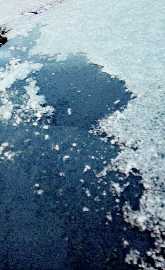 Photo of the Arctic Ocean from a height, but no, just a windshield - My, Ice, Sea, Windshield, Freezing rain