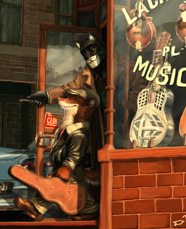 Blacksad and Weekly - Furry, Art, Blacksad, Wings-And-Strings, cat