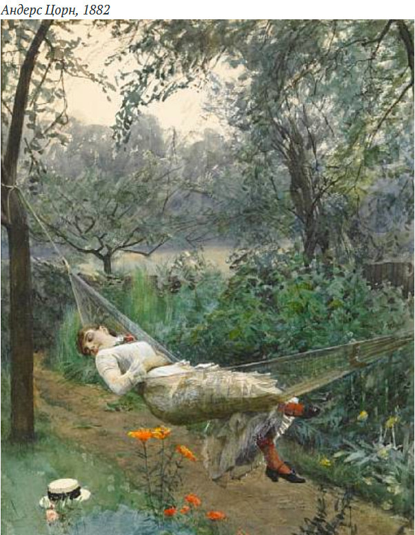 Hammock in world art.. - Hammock, Art, Retro, Painting, Longpost