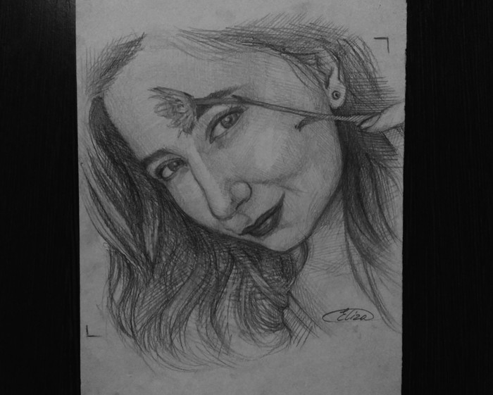 small portrait - My, Portrait, Drawing, Pencil drawing