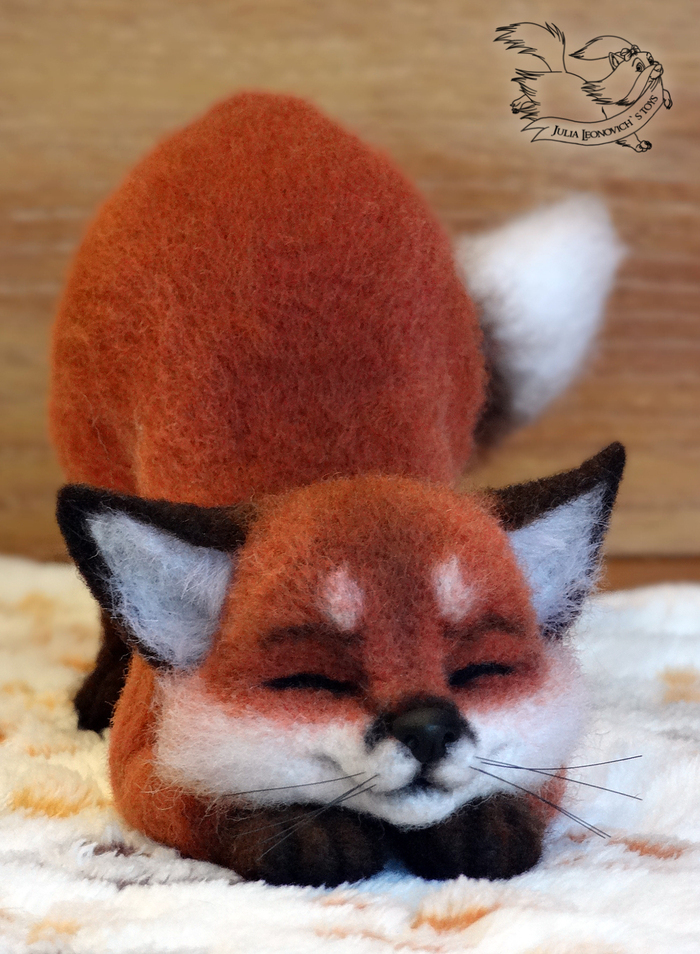 Fox cub. Felt toy. - My, Fox, Author's toy, Dry felting, Wallow, Toddlers, Smile, Hobby, Fyr, Longpost, Children