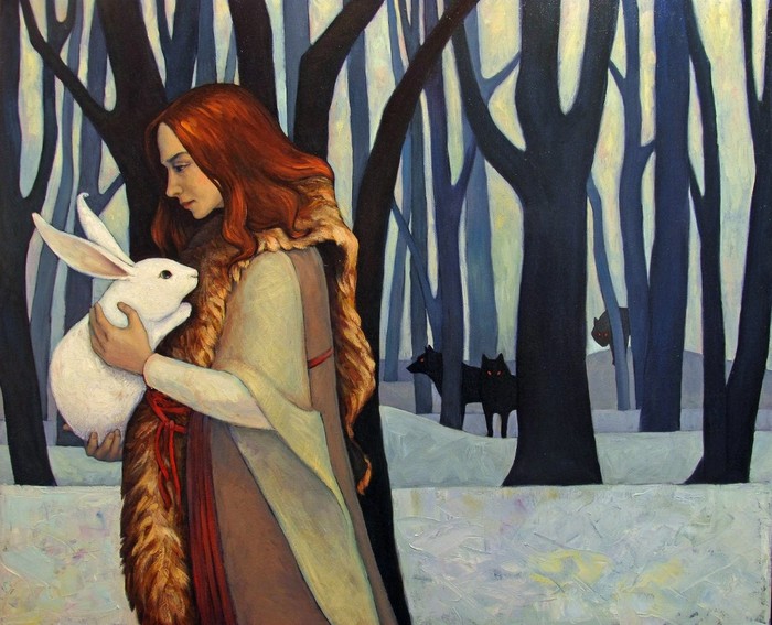 On the heels x/m 2013 - My, Painting, Forest, Painting, Winter forest