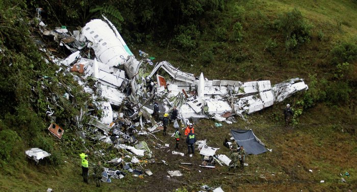 Plane crash in Colombia. Exactly one year ago. - Airplane, Footballers, Brazil, Colombia, Plane crash