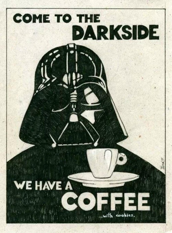 Come to the dark side, we have coffee - Star Wars, Cookies, Coffee, Darth vader, Darth vader, Dark side