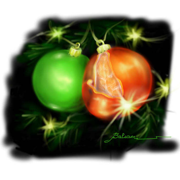 Art: New Year Things - Tangerines, New Year, Art, Christmas decorations