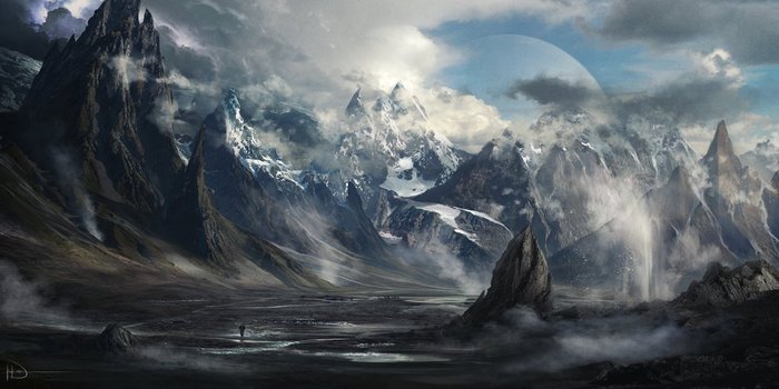 LOST - Art, Drawing, Landscape, The mountains, Ninjatic