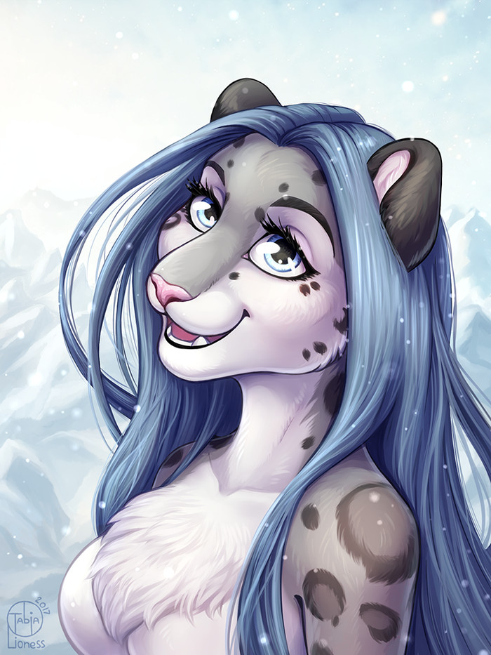 snowiness - My, Art, Furry, Yuna, , , Furry art, Snow Leopard, Snow