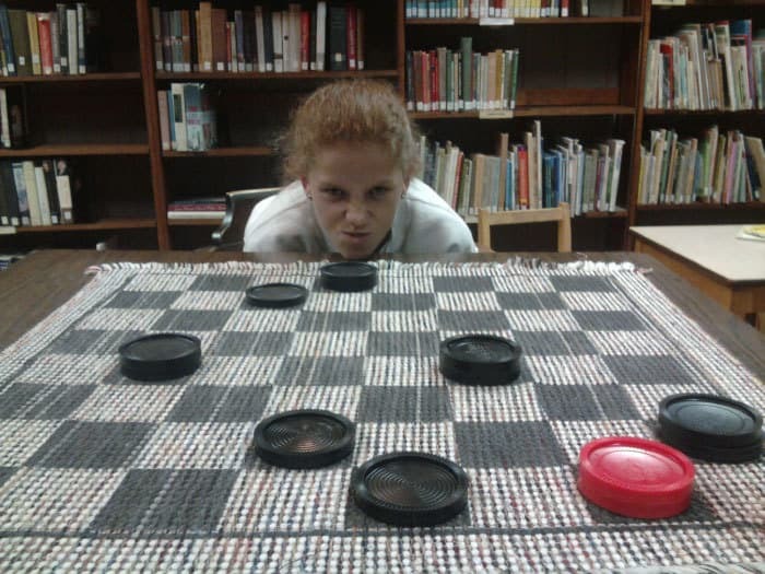 Little sister loves checkers - Games, Competitions, Humor, The photo, Girls, Longpost