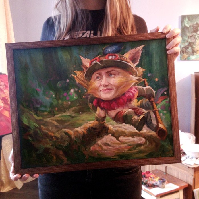 Not just Teemo ;) - My, LOL, League of legends, Teemo, Art, Oil painting, Painting, Rna1ssnc, Longpost